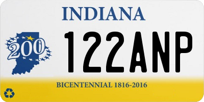 IN license plate 122ANP