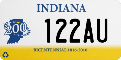 IN license plate 122AU