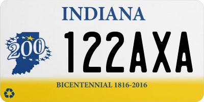 IN license plate 122AXA