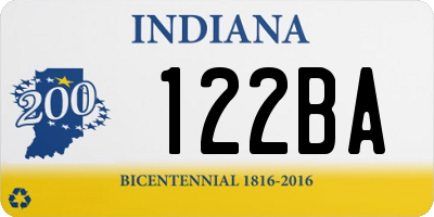IN license plate 122BA
