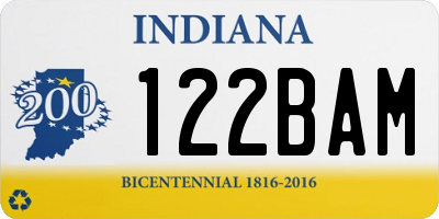 IN license plate 122BAM