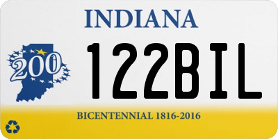 IN license plate 122BIL