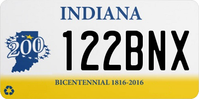 IN license plate 122BNX
