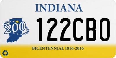 IN license plate 122CBO