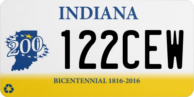 IN license plate 122CEW