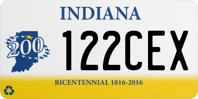 IN license plate 122CEX
