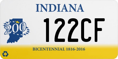 IN license plate 122CF