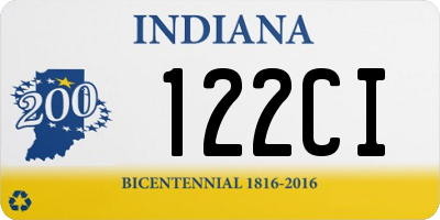 IN license plate 122CI