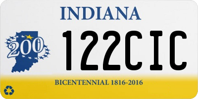 IN license plate 122CIC