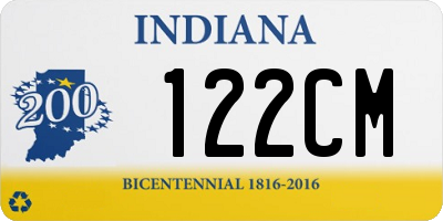 IN license plate 122CM