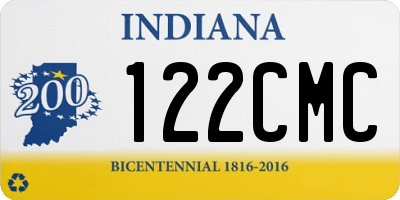 IN license plate 122CMC