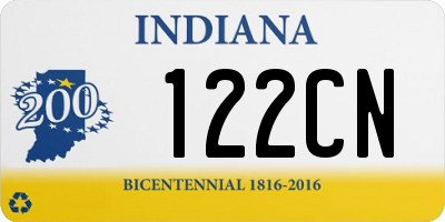 IN license plate 122CN