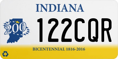 IN license plate 122CQR