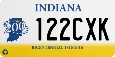 IN license plate 122CXK