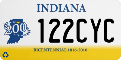 IN license plate 122CYC