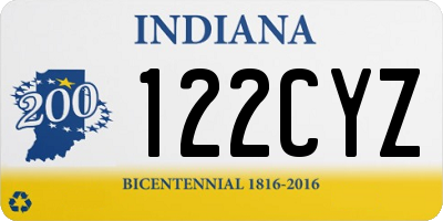 IN license plate 122CYZ