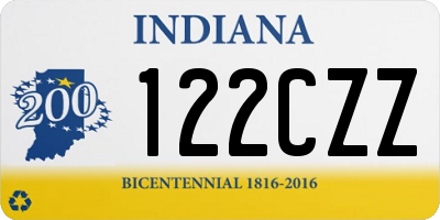 IN license plate 122CZZ