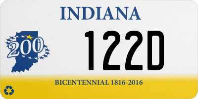 IN license plate 122D