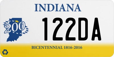 IN license plate 122DA