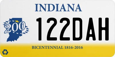 IN license plate 122DAH