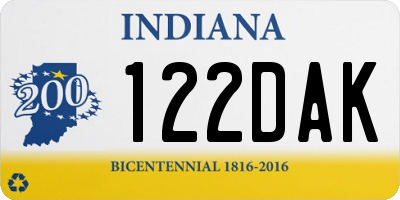 IN license plate 122DAK