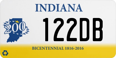 IN license plate 122DB