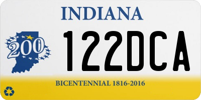 IN license plate 122DCA