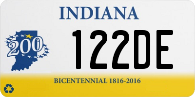 IN license plate 122DE
