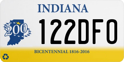 IN license plate 122DFO