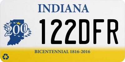 IN license plate 122DFR