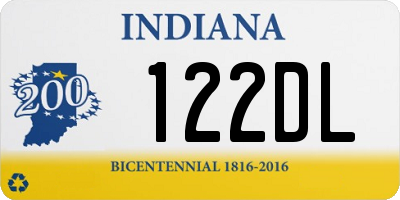 IN license plate 122DL