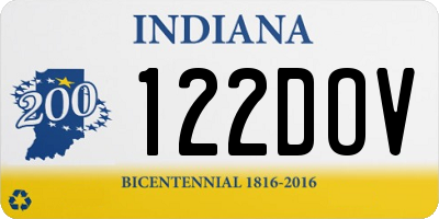 IN license plate 122DOV