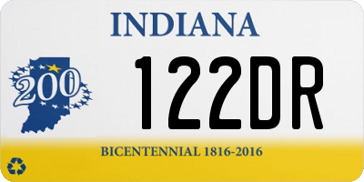 IN license plate 122DR