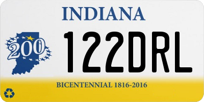 IN license plate 122DRL