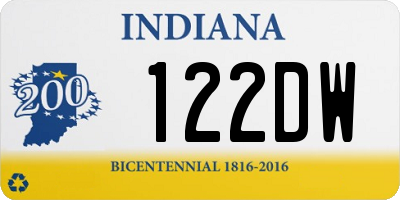 IN license plate 122DW