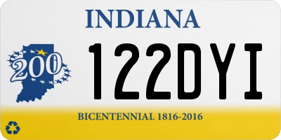 IN license plate 122DYI