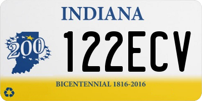 IN license plate 122ECV