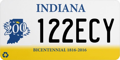 IN license plate 122ECY