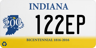 IN license plate 122EP