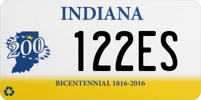 IN license plate 122ES