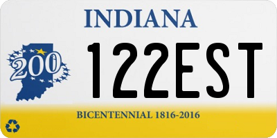 IN license plate 122EST