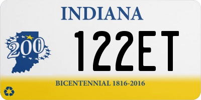 IN license plate 122ET