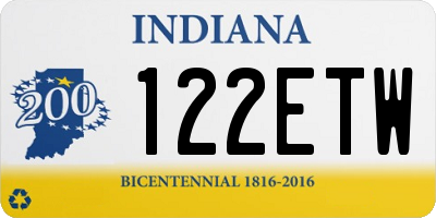 IN license plate 122ETW
