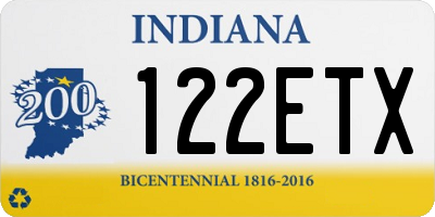 IN license plate 122ETX