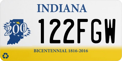 IN license plate 122FGW