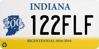 IN license plate 122FLF
