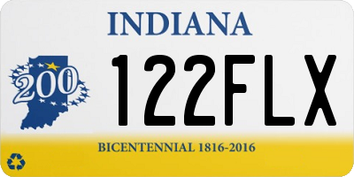 IN license plate 122FLX