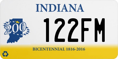 IN license plate 122FM