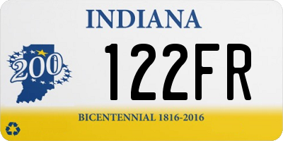 IN license plate 122FR