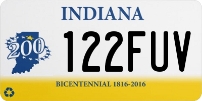 IN license plate 122FUV